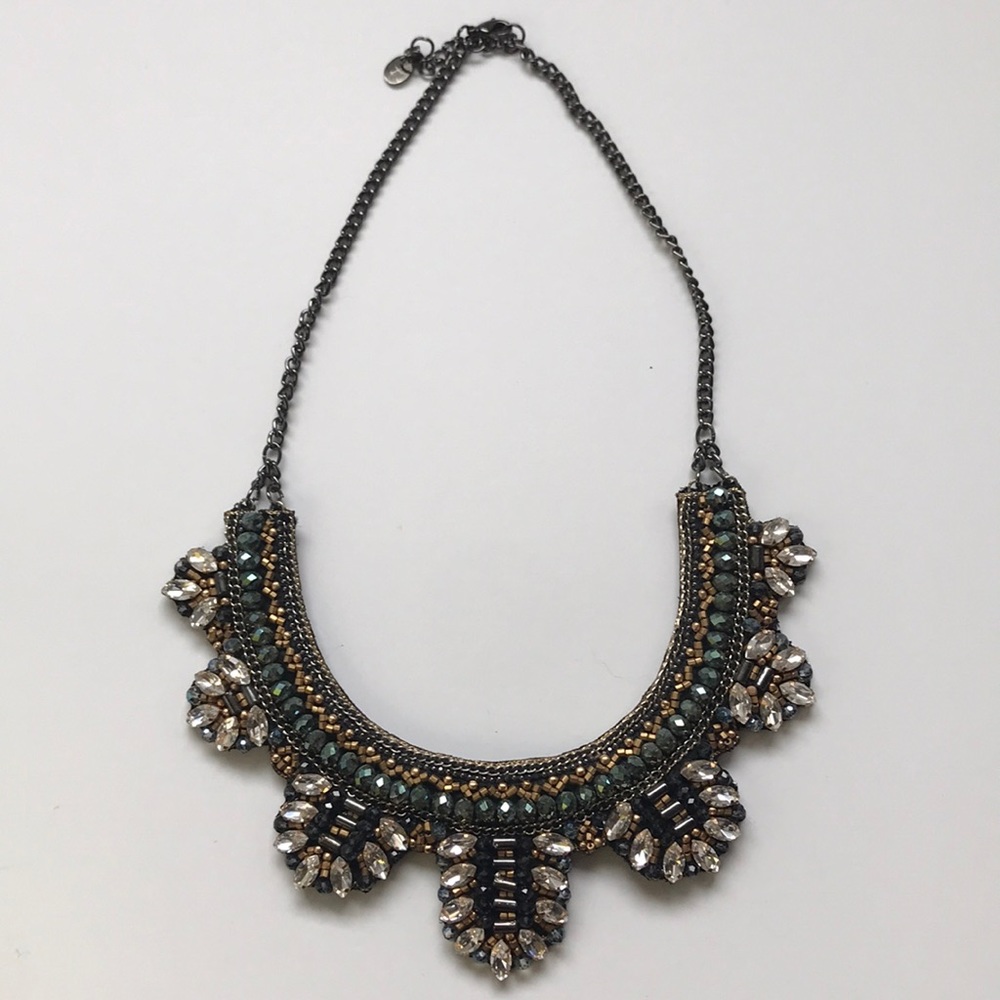 Beaded costume bib necklace